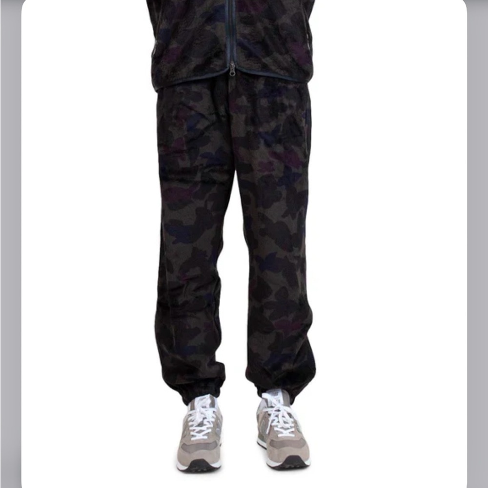 NEEDLES SPORTSWEAR ZIPPED W.U. PANTS MICRO FUR PAPILLON CAMO‎ BLACK medium - Picture 2 of 7